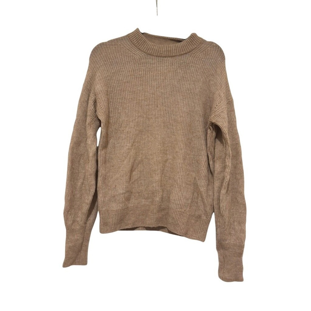 Quince sz L light brown ribbed merlino wool/alpaca soft cozy sweater MM